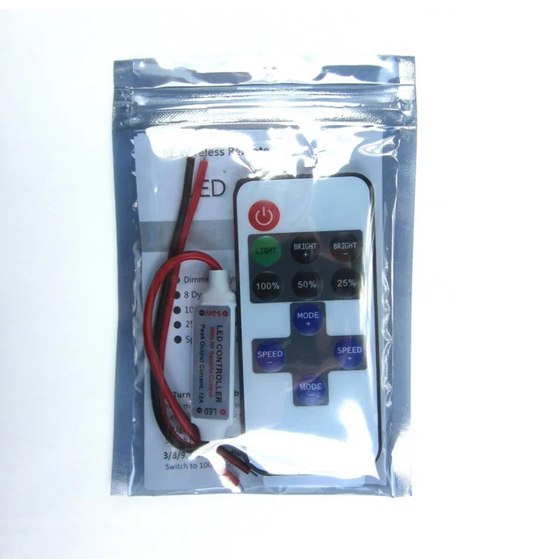 1 шт. мини светодиодный светильник с диммером RF беспроводной дистанционный