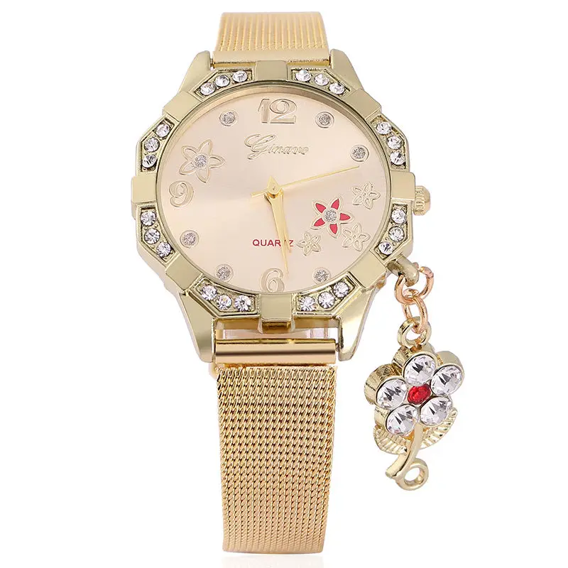 Часы Diaomd с цветами женские часы качественные Роскошные Кварцевые наручные