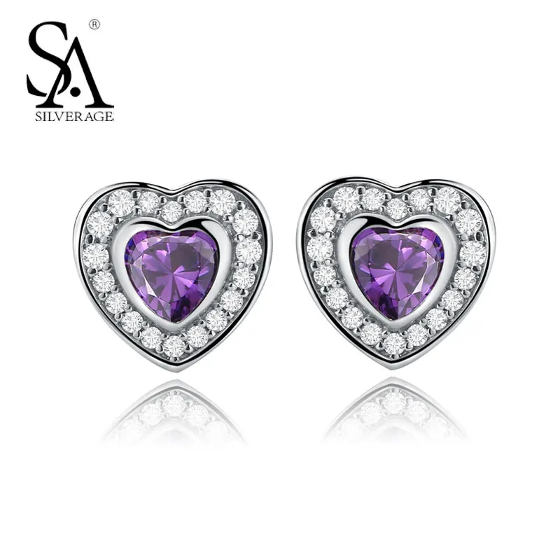 Женские серебряные серьги гвоздики в виде сердца|stud earrings|earrings forearrings for women |