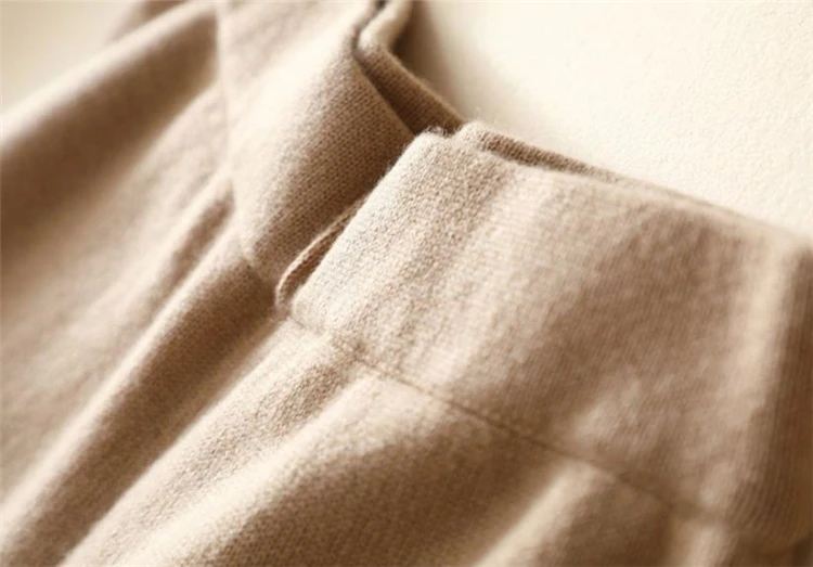 Коза кашемировая шерсть толстый вязаный женский модный свитер Костюмы Vneck пуловер широкие брюки комплект M/L