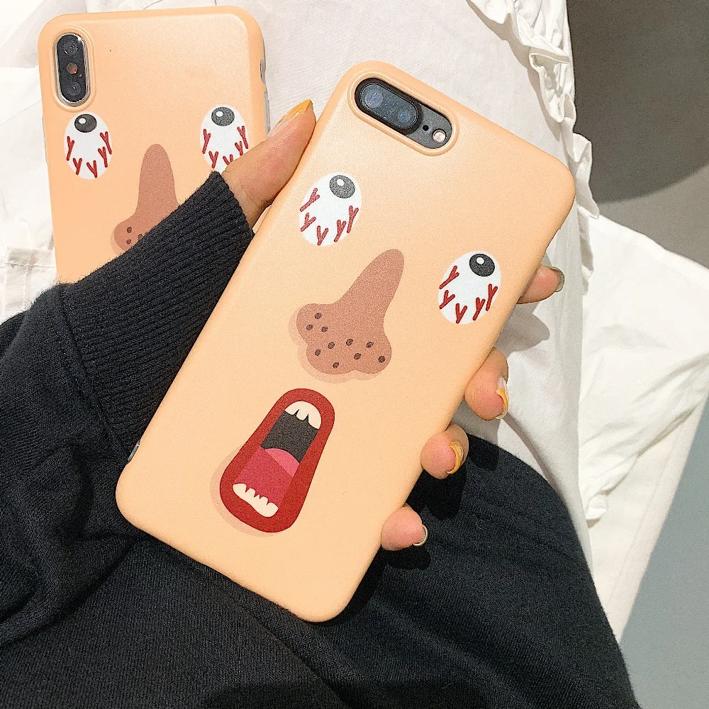 Fashion Cecilia boey Frightened face Silicone phone Case For iphone 6 6S 7 8 plus X XR XS MAX Soft TPU Cover Capa Fundas |