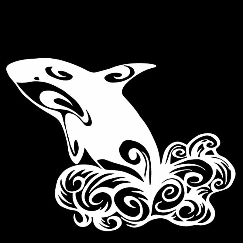 YJZT 17.3CM*13.1CM Whale Decorate Cartoon Pattern Car Trunk Sticker Vinyl Decal Black/Silver C4-2206 | Автомобили и мотоциклы