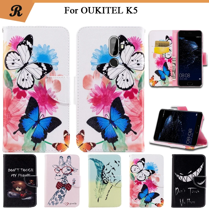 Цветной Чехол бумажник с откидной крышкой для Oukitel K5 чехол из высококачественной