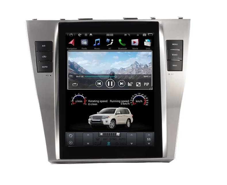 Tesla style 10 4 дюймов android 9 0 автомобильный dvd плеер для TOYOTA CAMRY 2007 2011 Авто A/C мультимедиа