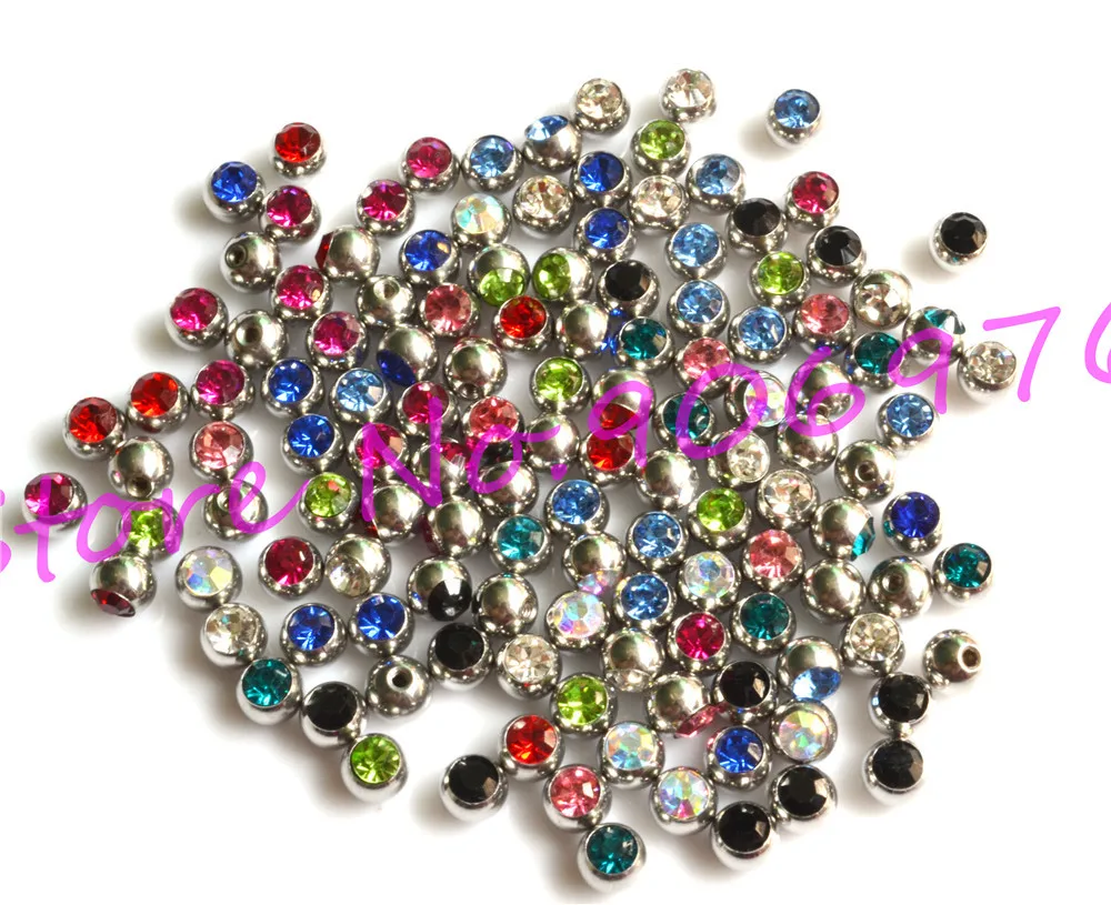 

HENGKE Tongue Ball Gem Stone Crystal Spark Lip Stud Eyebrow Ring 316L stainless steel Piercing accessory 1.6*6mm 1.2*3mm