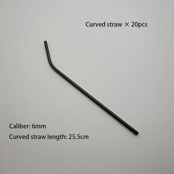 Black Curved Горячая 20 шт многоразовая длинная металлическая соломинка высокого качества 304 из нержавеющей стали питьевой тюбик для очищающего средства щетка sorbete de acero неизбежная - Цвет: Black Curved