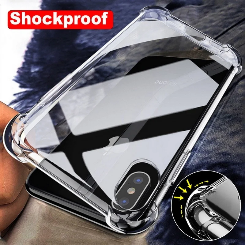 Clear Cystal Rubber TPU Case for Iphone X Xs Max XR 7 8 6 6s Plus 5s 5 SE Anti-knock Cell Phone Cover Capa |
