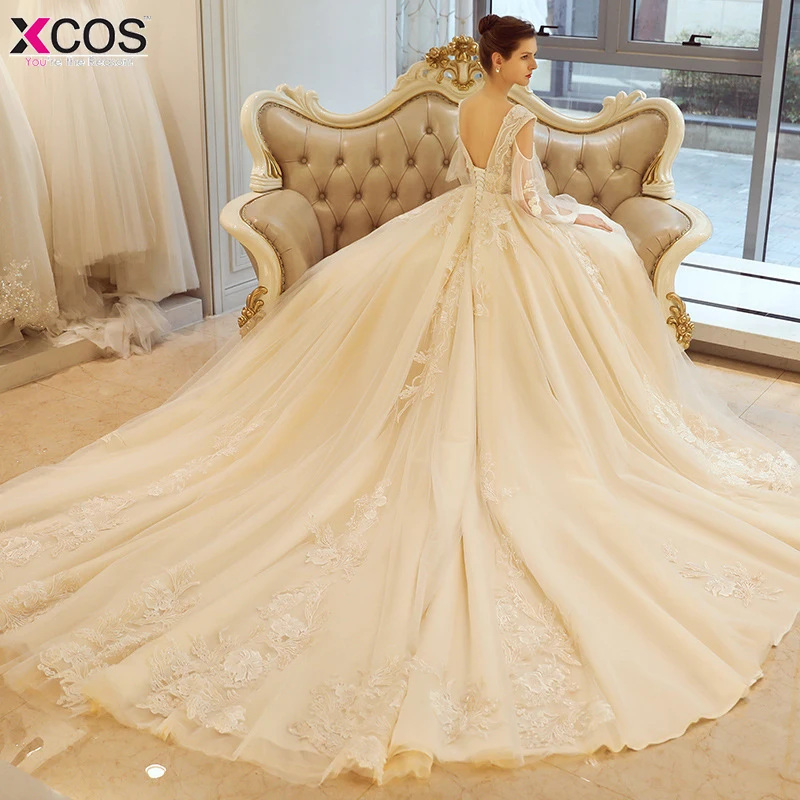 Пикантные Свадебные платья 2018 Vestidos de novia V шеи часовня Поезд с открытой спиной