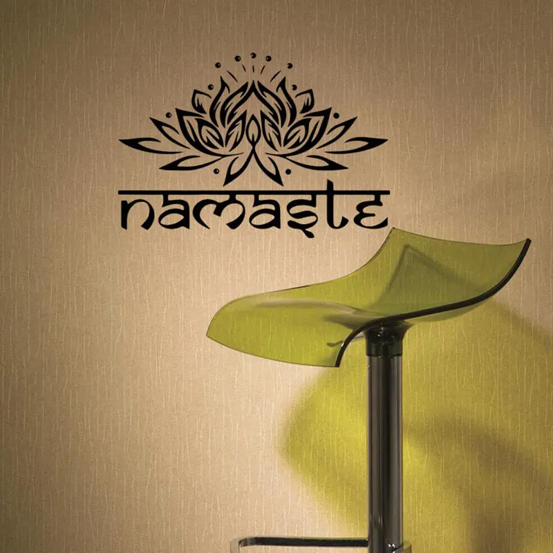 Модные наклейки на стену с индийскими намастыми буквами Religion Lotus Ganesha цветы для