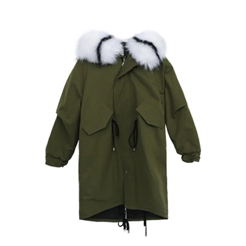 High Quality Winter Coat Women Hooded Long Army Green Overcoat Black Parkas 4XL 110KG Large Size Warm Lady Jackets 746
