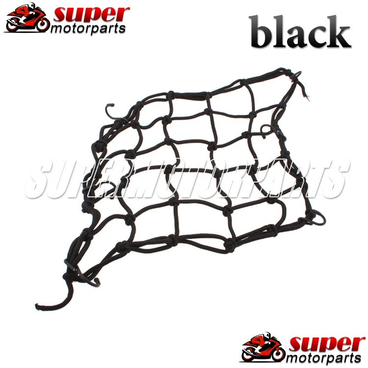 Motorcycle 6 Hooks Hold down Fuel Tank Luggage Net Mesh Web Bungee RED BLACK BLUE YELLOW |