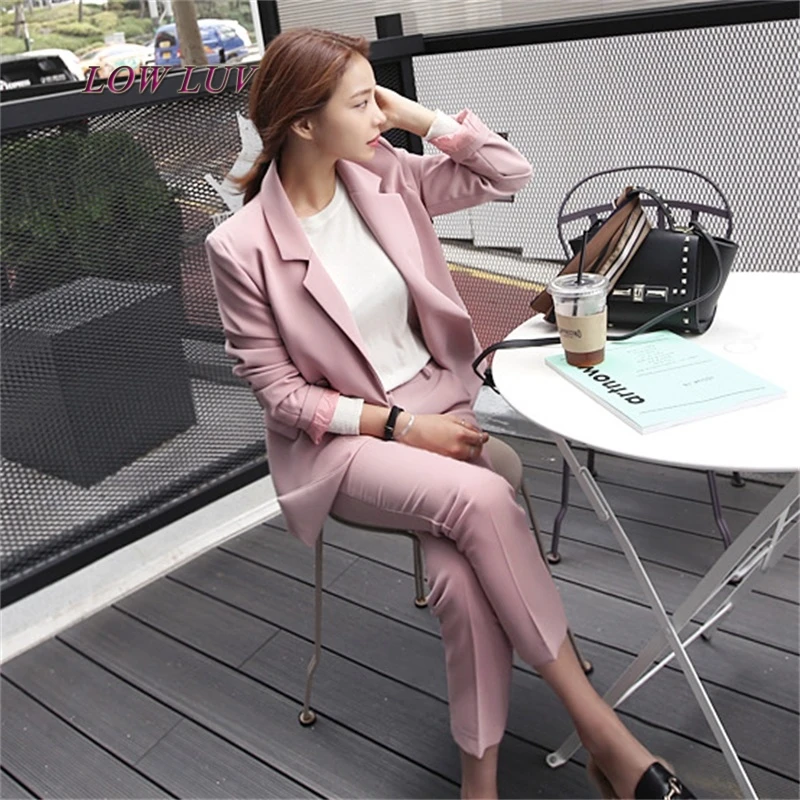 Брючный костюм женские повседневные офисные деловые костюмы комплекты одежды