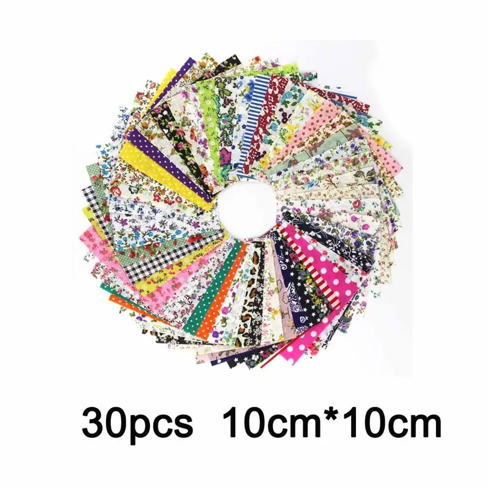 30pcs 10x10cm 30 60 шт./компл. кружевная отделка diy в виде цветка, из хлопковой ткани кружевная одежда швейная ткань подкладки Лоскутные материалы для шитья одежда, платье части - Цвет: 30pcs 10x10cm