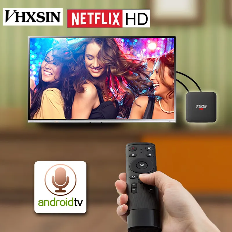 VHXSIN 20 шт./лот T95 S1 Android 7 1 ТВ коробка 2 Гб 16 Amlogic S905W четырехъядерный пульт