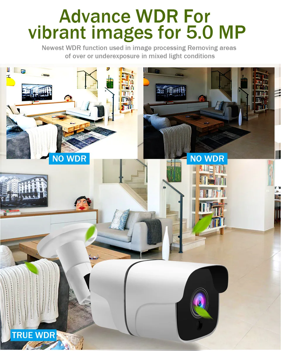 H.265 Ultra HD 5MP домашняя ip-камера безопасности, уличная Водонепроницаемая камера видеонаблюдения, камера обнаружения движения 25 м, ночное видение P2P