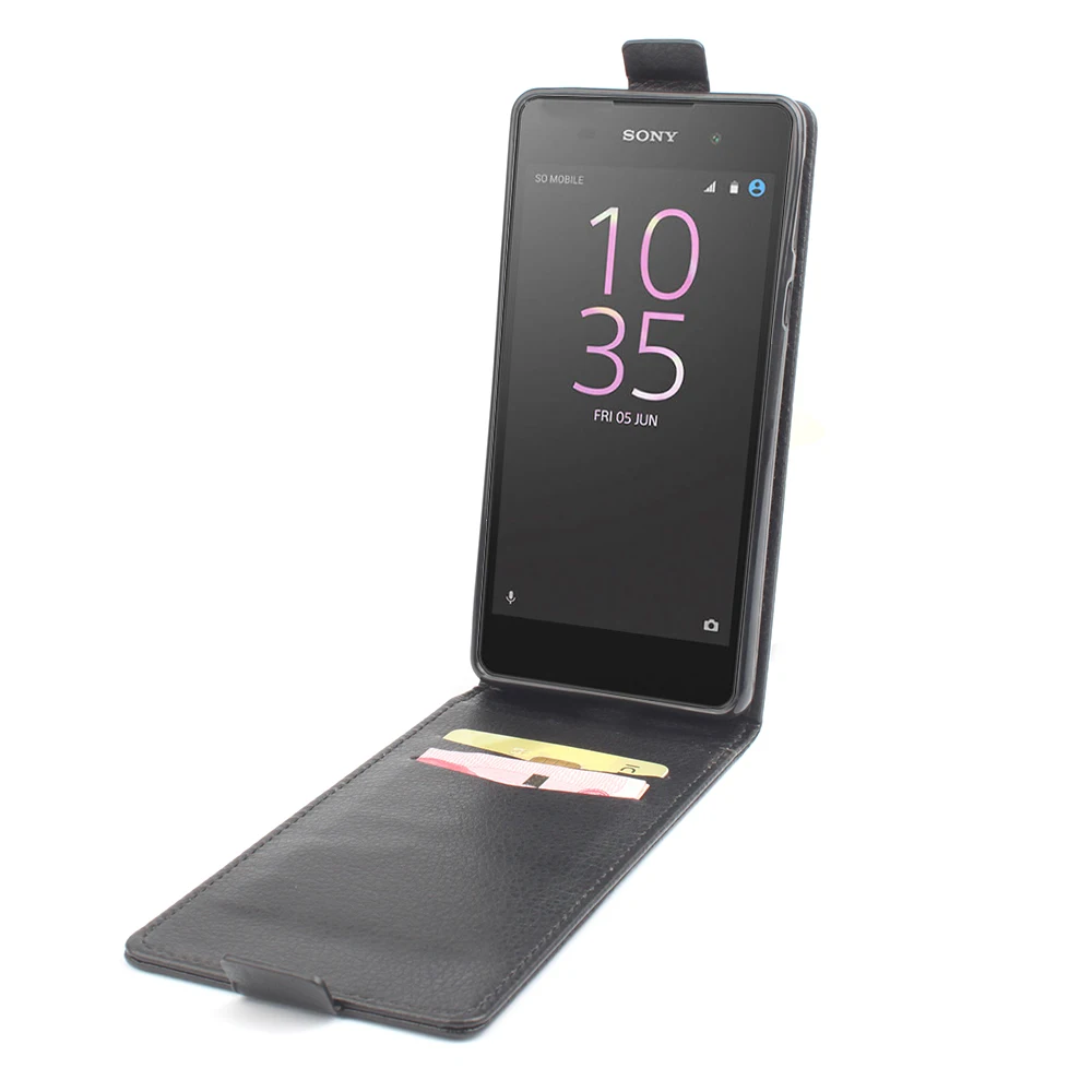 Чехол с личи для sony Xperia E5 высококачественный кожаный чехол телефона s Funda