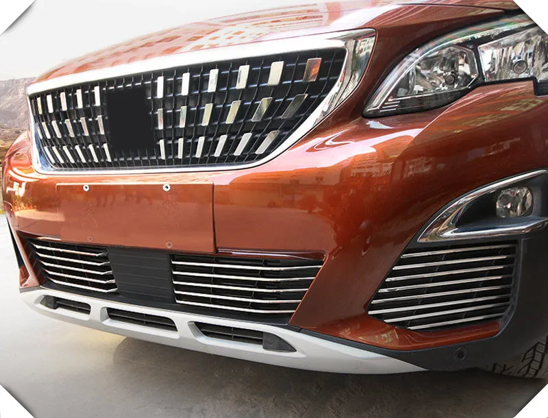 Подходит для peugeot 3008/GT 5008GT- автомобильный Стайлинг Нержавеющая сталь передняя решетка гоночные решетки отделкой 26 шт./компл. авто аксессуары