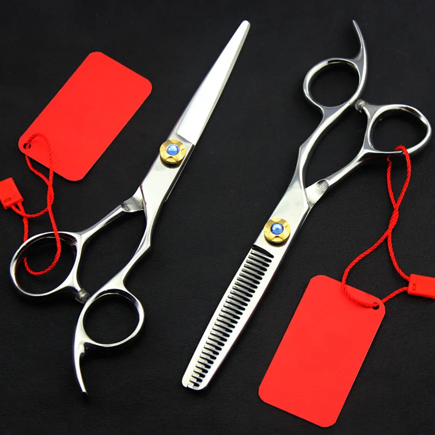 

High grade professional 6 inch Japan 9cr13 hair cut scissors set thinning hot shears cutting barber makeup hairdressing scissors