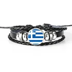 Кожаный браслет для мужчин и женщин, Италия, Греция, Албания, Андорра, Болгария, Сан-Марино, Национальный Флаг Южной Европы, стеклянный кабошон