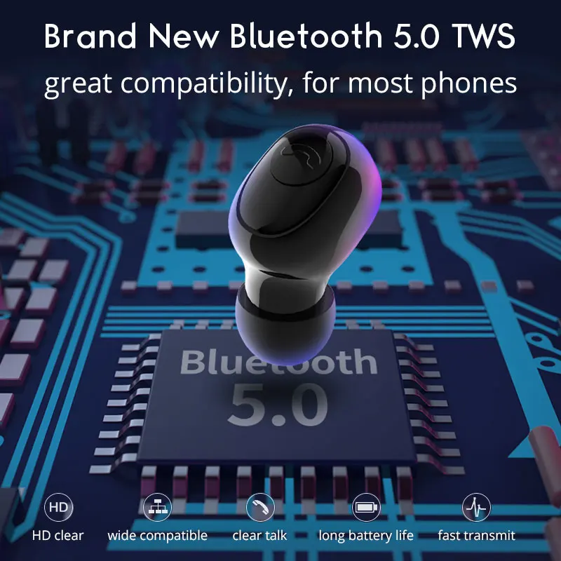Спортивные Беспроводные наушники TWS Bluetooth 5,0, гарнитура, наушники 3500 мА/ч, зарядный держатель для samsung a50 s8 iPhone 7 Plus Umidigi mi9