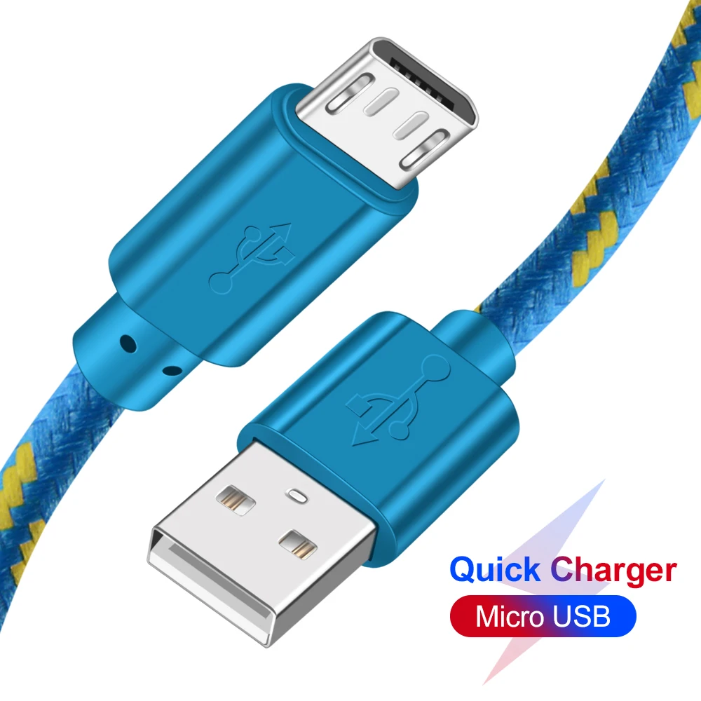 Micro USB зарядное устройство для Android для Samsung Galaxy A7 A3 A5 J7 J4 A2 Core M10 оплетка высокого Скорость синхронизации провод для быстрой зарядки