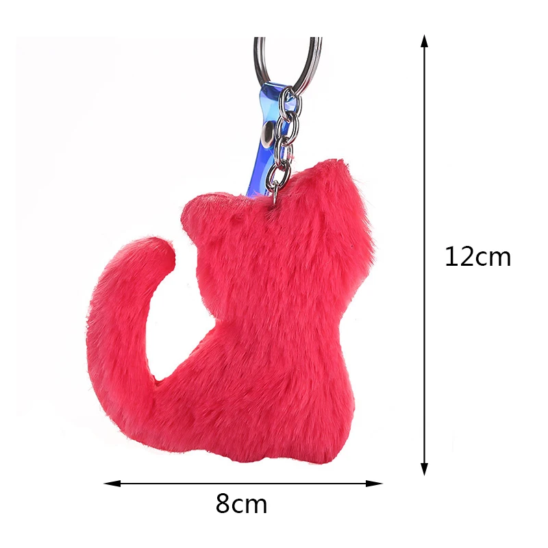 Симпатичная в форме кошки брелок Модный Цветной красивый плюшевый помпон для