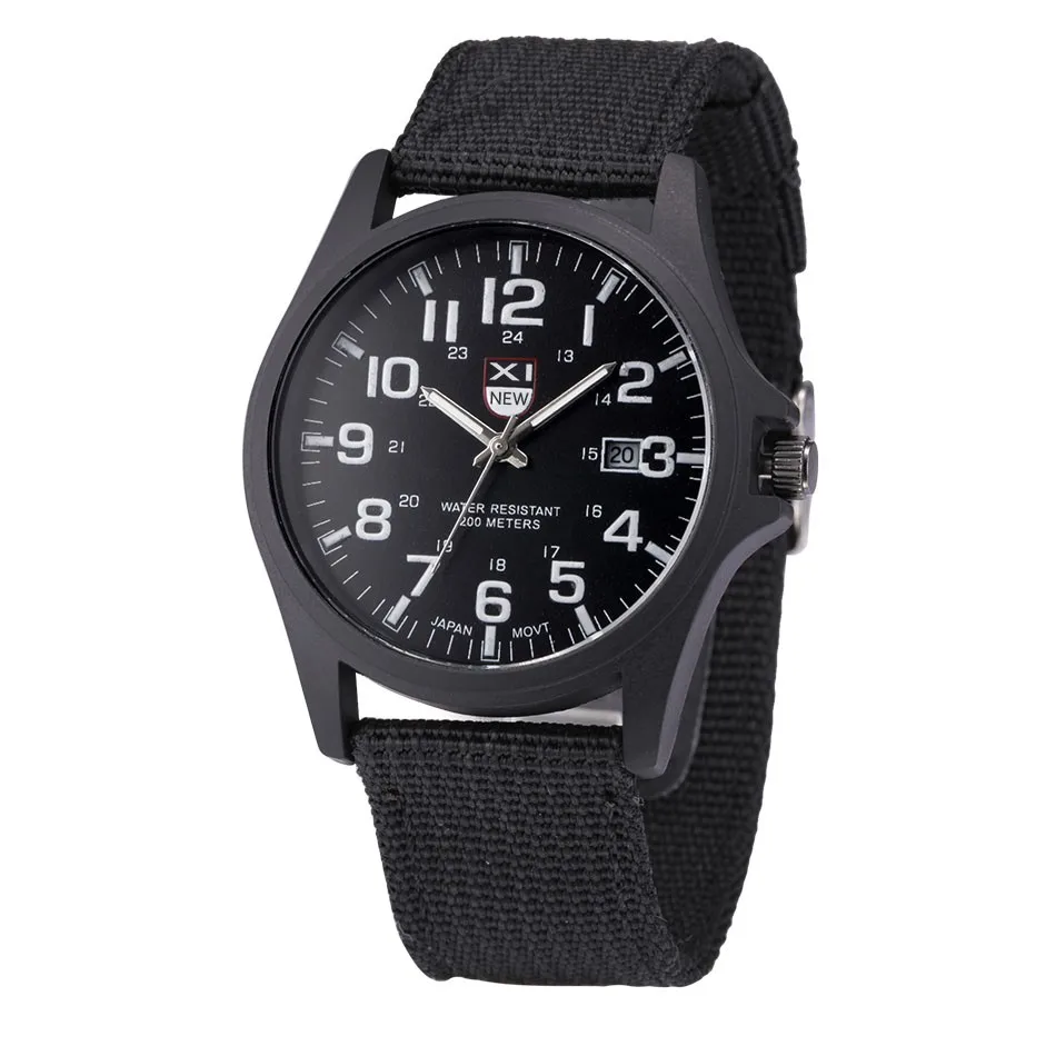 

Мужские спортивные кварцевые часы с большим циферблатом, военные наручные часы с кожаным ремешком, 533