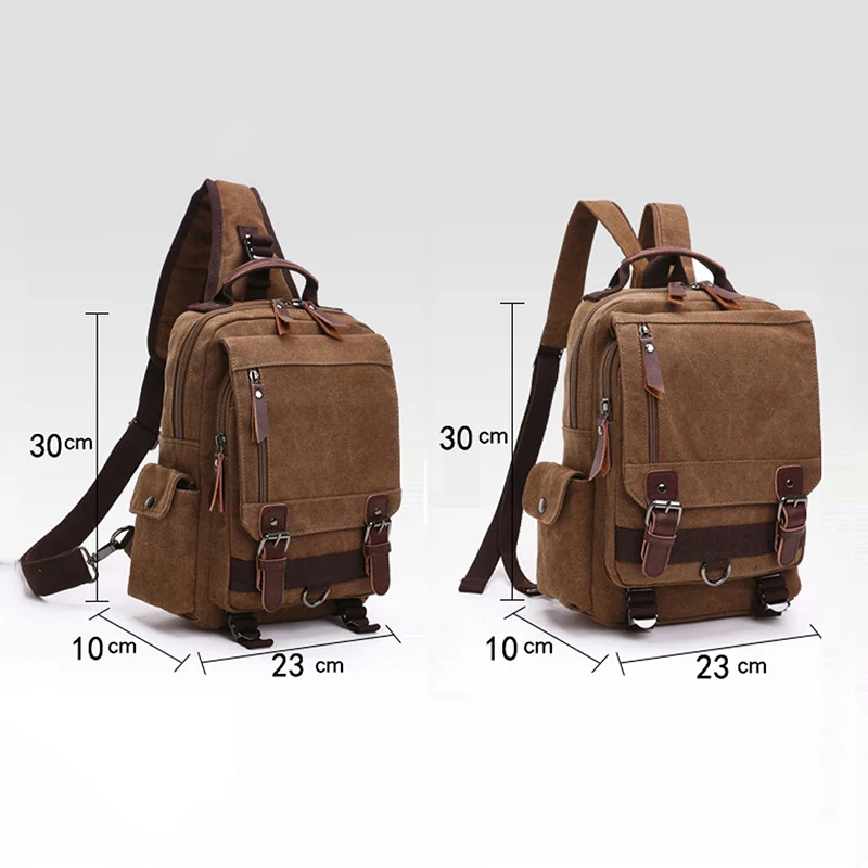 Мужской рюкзак винтажный холщовый для путешествий дизайнерская школьная сумка