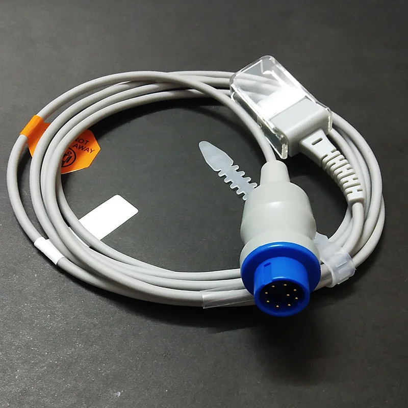Compatible Biolight V6 model SpO2 Extansion cable 9pin to DB9F spo2 cable disposable spo2 sensor adapter cable