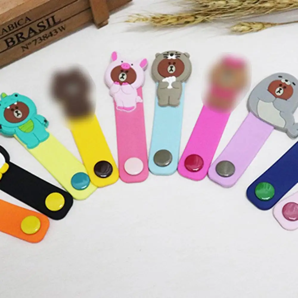 Animated Cartoon Cable Organizer Press Buckle Bobbin Winder Ear Mechanism Storage line Multifunction Receive Bag Clip