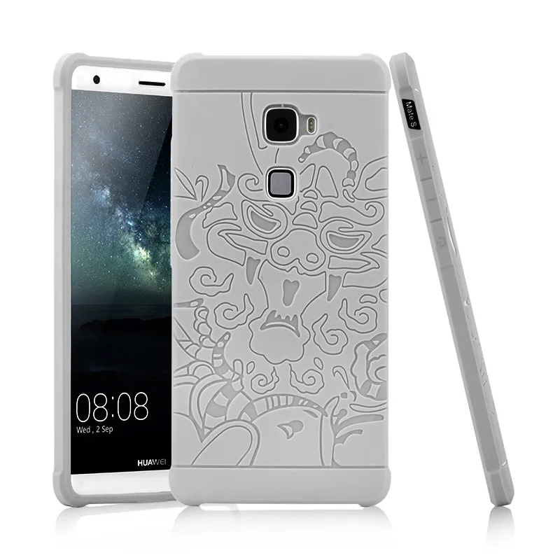 Для huawei товарищей case силиконовый чехол 3d резной дракон телефон случаях матовый