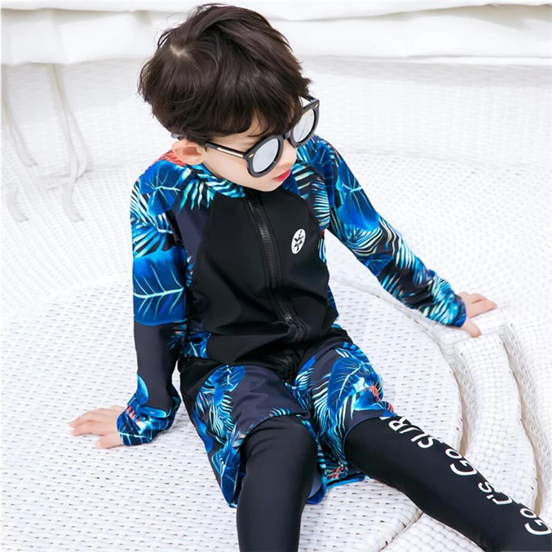 Мода 2020 длинный рукав полный тело УФ плавательный костюм для детей качественный
