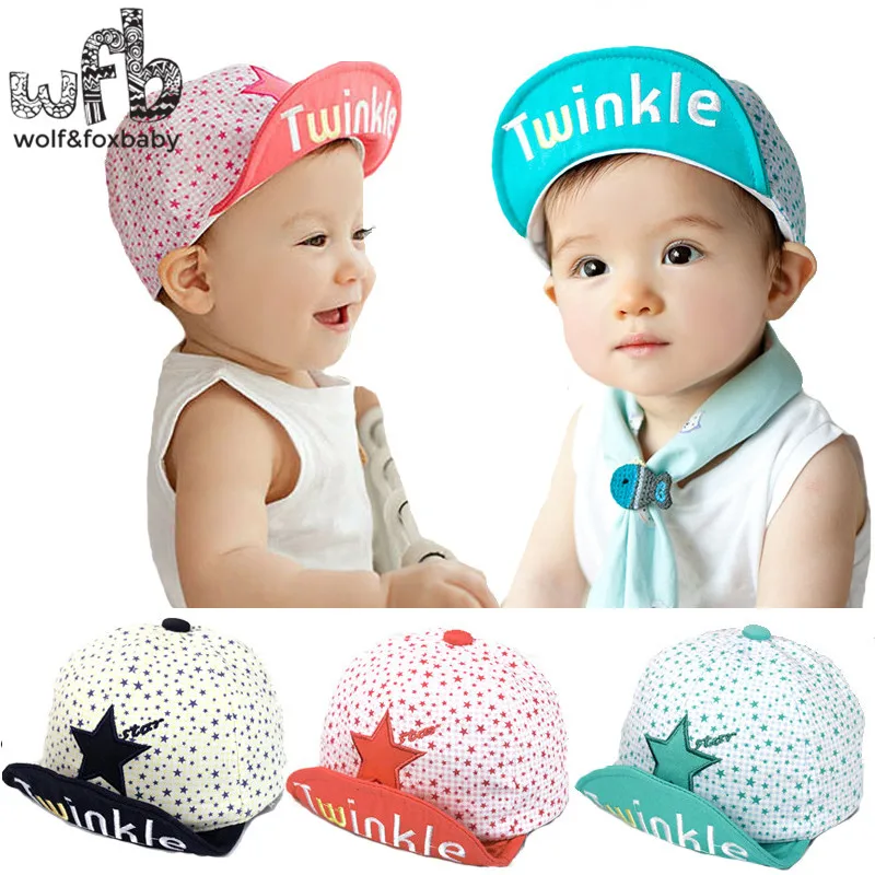 

Retail 0-4 years 50CM baseball cap hats twinkle print touca baby children infant gorras head beanies bebes kids spring fall