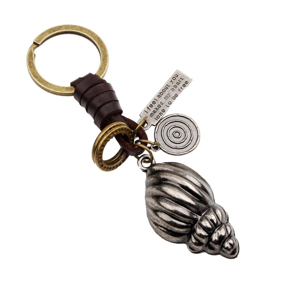Man Woman Genuine Leather Keyring Key chain Multiple Cute Leaf Butterfly Pedant Charm Gift Car Keys Accessories on Bag | Украшения и