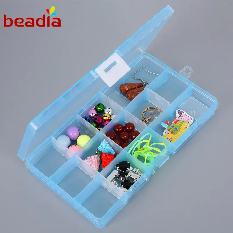 Регулируемая прозрачная шкатулка для ювелирных изделий 10 ячеек 17 4*9 8*2 2 см |