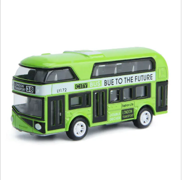 

1:38 Pull Back Alloy Car Model Simulation Double-Deck Bus Children's Toys