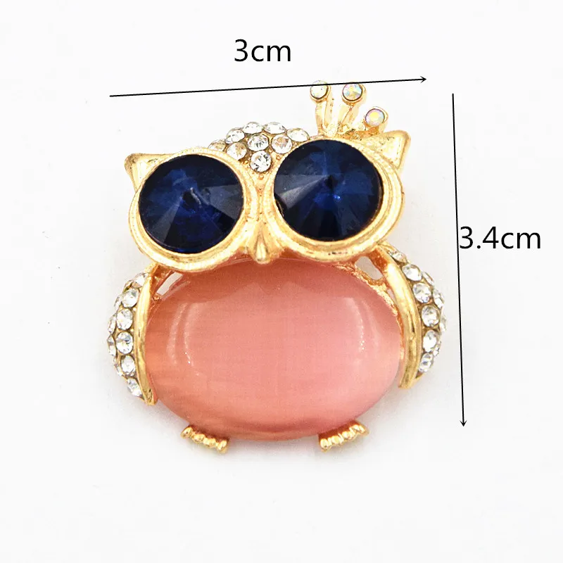 Золотистый цвет очень милая брошь в виде совы с голубыми глазами модная опалом и