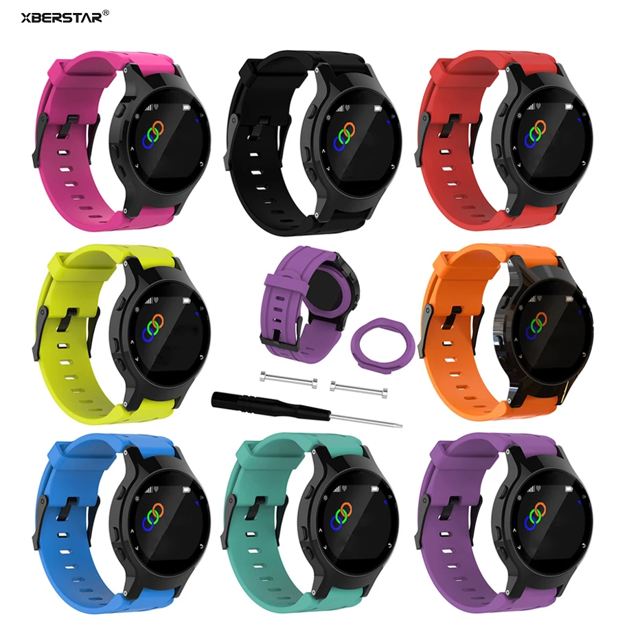 Спортивный силиконовый резиновый ремешок для наручных часов Garmin Forerunner 225 GPS