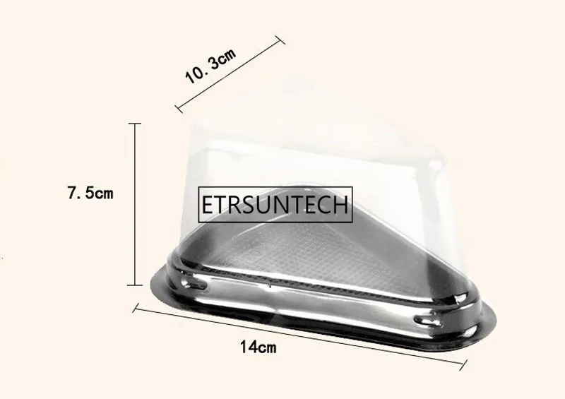 Одноразовые пластиковые прозрачные треугольные коробки для сыра десертные