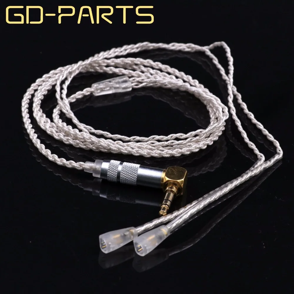 GD-PARTS 1,2 м посеребренный OCC кабель для наушников обновление Hifi гарнитура наушники провод для IE8 IE80 IE8I ER80 Замена DIY