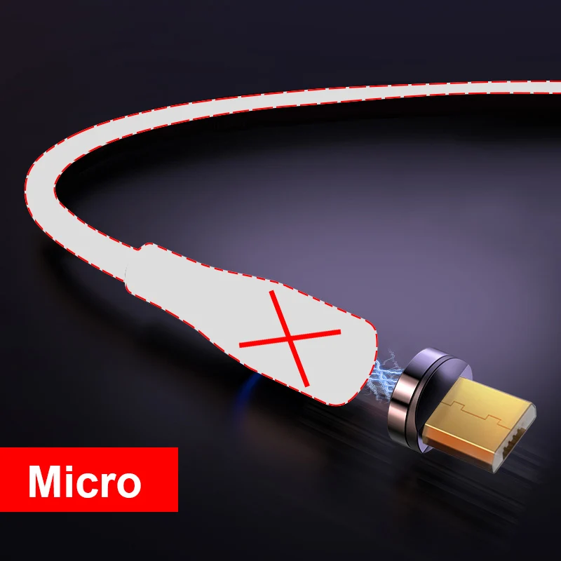 Only Micro Plug Suhach магнитное зарядное устройство Micro Usb кабель для iphone Usb type C Быстрая Зарядка адаптер магнит зарядное устройство провод для samsung Xiaomi шнур - Цвет: Only Micro Plug