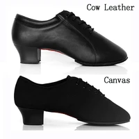 professional mens black genuine cow leathercanvas ballroom tango salsa latin dance shoes men