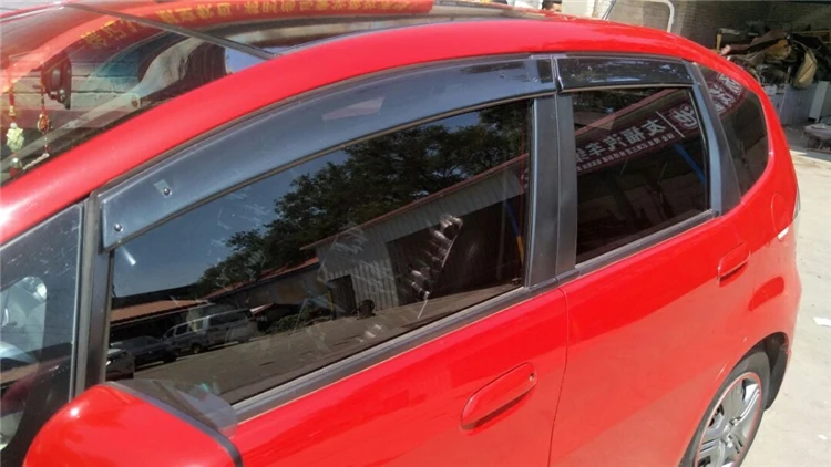 Пластиковый козырек для окна HONDA FIT 2008 2012 дефлектор от солнца и дождя JAZZ 4