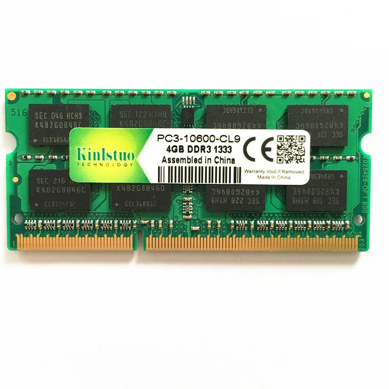

Kinlstuo original Laptop memory Ram for DDR3 4G 1333 4GB 2Rx8 1RX8 4GB DDR3 1333MHz PC3-10600S Free shipping