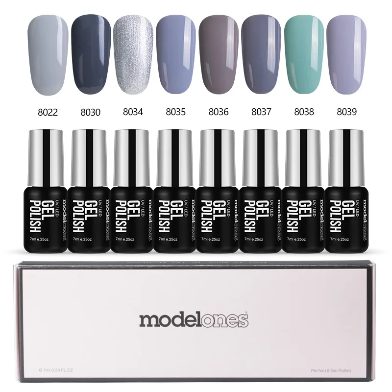 Modelones, 8 шт./лот, салонный Гель-лак для ногтей, набор, розовый цвет, УФ-Гель-лак для ногтей, маникюр, отмачиваемый УФ-гель для ногтей, набор для лаков - Цвет: 18