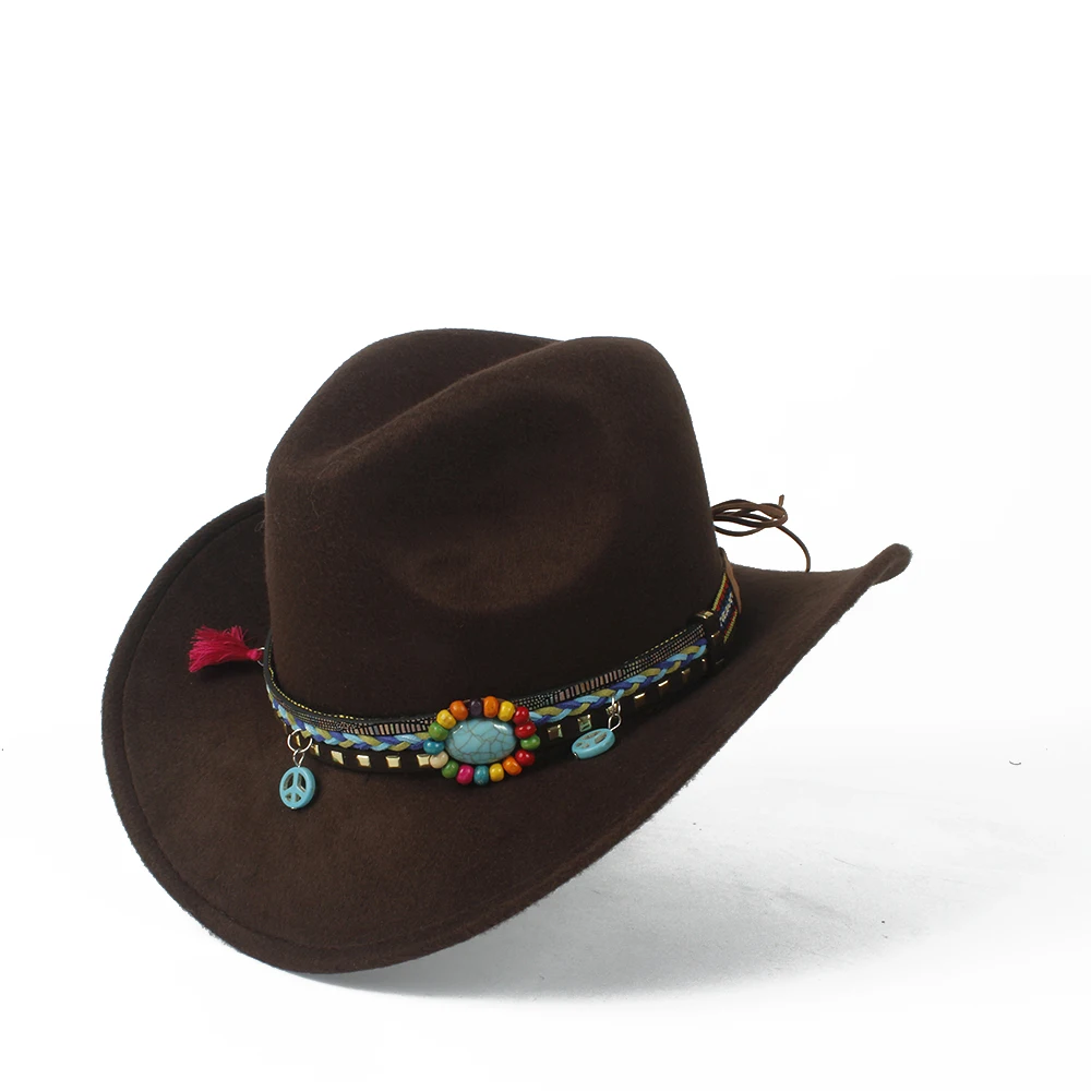 Женская Ковбойская шляпа с бахромой Sombrero Hombre Fedora черная ковбойская 2019|Женские
