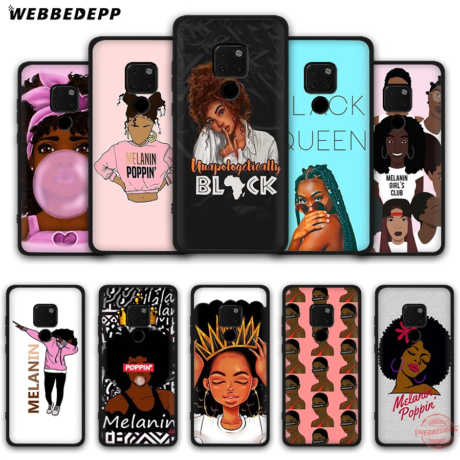 WEBBEDEPP 2bunz Melanin Poppin Aba Black Girl Soft Case for Huawei Mate 30 10 20 Pro Lite Nova 2i 3 3i 4 5i 2 Cases | Мобильные