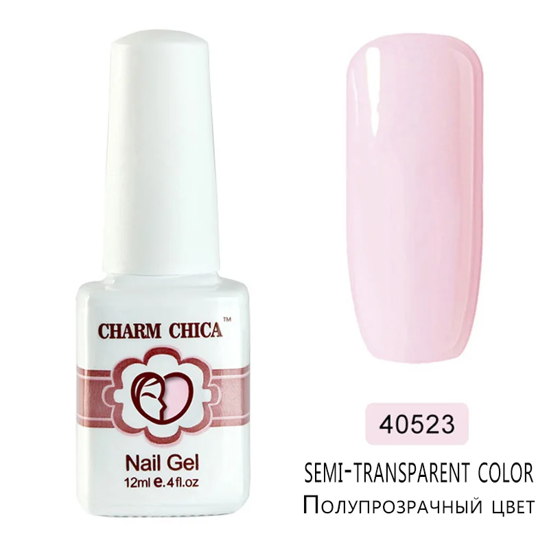 Шарм Чика УФ гель для ногтей 12 мл 20 цветов Розовый Белый отмачиваемый лак