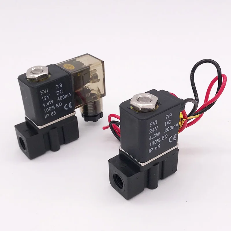 2P025-08/06 NBR 2 способ пневматический небольшой Соленоидный клапан 1/" 1/4" NPT AC DC Электрический пластиковый клапан с проводом светодиодный светильник