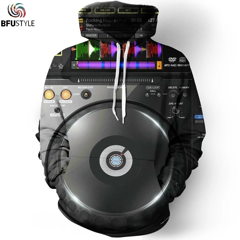Аудио редактор миксер Dj 3D мужские толстовки Sudadera Hombre брендовая одежда